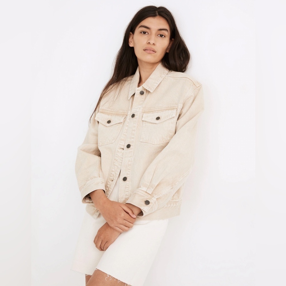 Madewell Balloon-Sleeve Crop Jean Jacket NA012
